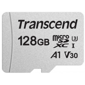 Transcend microSDXC 128GB, Clasa 10 + Adaptor SD TS128GUSD300S-A