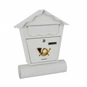 Strend Pro Cutie postala cu suport de ziar Nestor, alba, 45x37x10cm