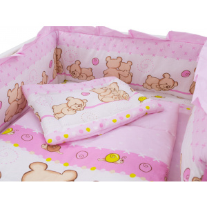 MyKids Lenjerie Teddy Friends Roz 4 piese M1 140x70