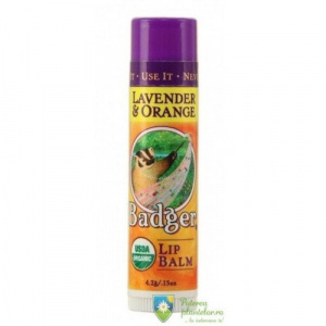 Badger Balsam de Buze cu Lavanda si Portocale 4.2 gr