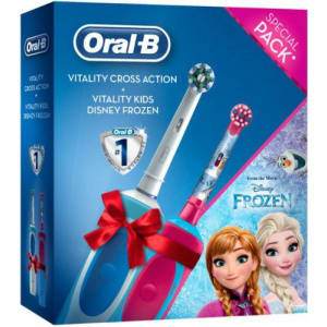 Oral-B Periuta electrica Oral B Cross Action + Vitality Kids Frozen (Alb/Roz)
