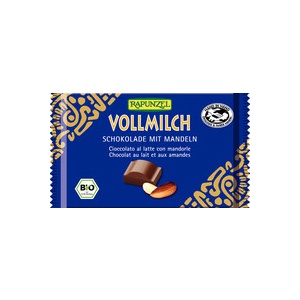 Rapunzel Ciocolata Bio cu Lapte Integral si Migdale Intregi 100gr