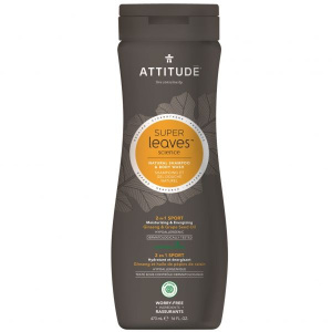 Attitude Superleaves 2 in 1 Sampon si gel de dus - SPORT barbati, 473 ml