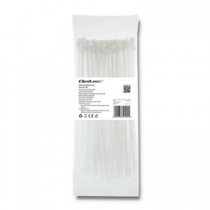 Qoltec Organizator cabluri , 100buc, White 52199