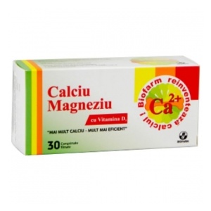 Biofarm Calciu Magneziu cu D3 30 comprimate