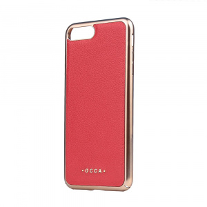 Occa Carcasa iPhone 7 Plus Absolute Red (piele naturala)
