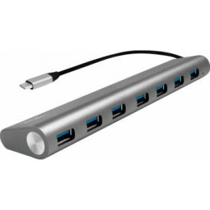LogiLink USB-C 3.1 hub, 7 port, aluminum casing, grey UA0310