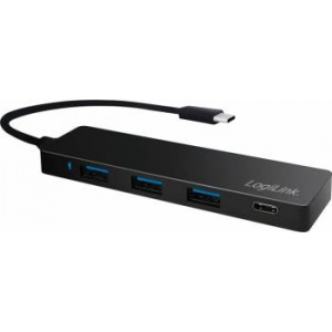 LogiLink Ultra-slim USB-C 3.1 hub, 4-port, black UA0311