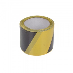 POLONIA Banda avertizare bicolora negru-galben 75mm / 100m 13165