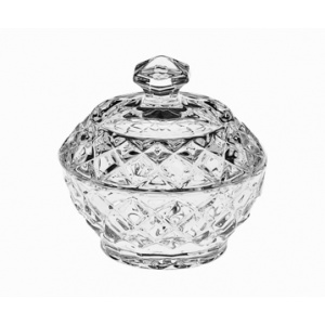 Glass LPS Bohemia Bomboniera rotunda Diamond 9.5x9 cm