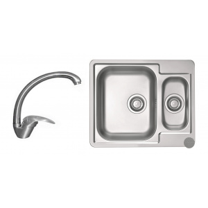 Alveus Pachet Chiuveta Line 50, inox + Baterie GM 130, Crom