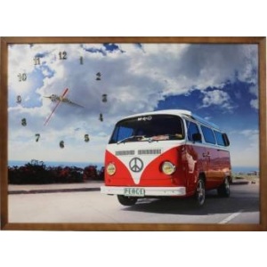 Heinner Tablou cu ceas inramat 50x70 cm Red Bettle