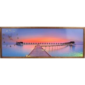 Heinner Tablou cu ceas inramat 35x100 cm Sunset