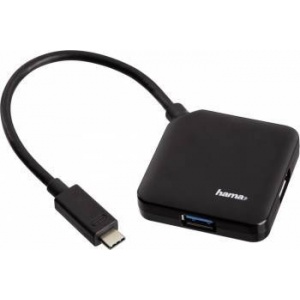 HAMA USB 3.1 Type-C Hub 1:4, bus powered, black 135750
