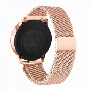 KRASSUS Curea metalica tip plasa cu prindere magnetica universala 20mm pentru Samsung Gear S2 Classic, Watch Active, Watch 42mm, Huawei Watch 2, rose gold