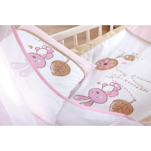 Klups Set lenjerie 2 piese Little Bunny bej-pink