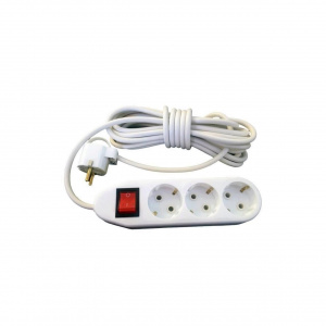 IPEE Prelungitor ceramic cu intrerupator, 3 locasuri, lungime 5m PC3L5MI, 3x1.5 mm, contact de protectie