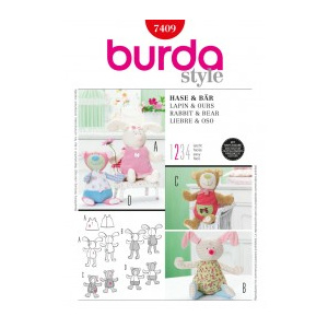 Burda Style Jucarii de plus : urs si iepure 7409