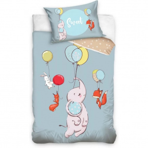 Sun City Set Animals Sweet 100x135 + 40x60 albastru