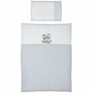 Ceba Baby Lenjerie de pat cu 3 piese Zebra Gri
