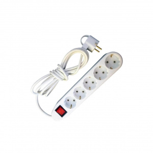 IPEE Prelungitor ceramic cu intrerupator, 5 locasuri, lungime 5m PC5L5MI, 3x1.5 mm, contact de protectie