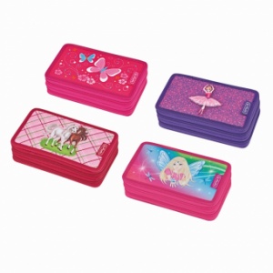 Herlitz Double pencil case 23 pcs. Girls mix designs assorted 50008575
