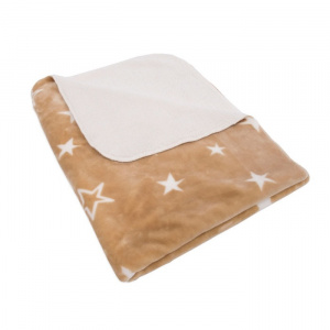 KikkaBoo Paturica dubla Sherpa 80x100cm Stars Beige