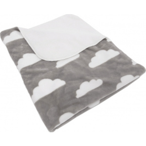 KikkaBoo Paturica dubla Sherpa 80x100cm Clouds and Drops Gray