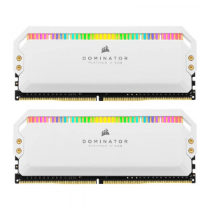 Corsair DOMINATOR® PLATINUM RGB 32GB (2 x 16GB) DDR4 DRAM 4000MHz C19 Memory Kit — White CMT32GX4M2K4000C19W