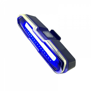 KRASSUS Lampa LED cu acumulator, incarcare USB, waterproof, lumina Rosie si Albastra, 5 moduri de iluminare pentru trotineta, scuter, bicicleta etc