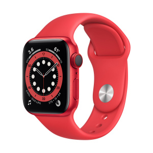 Apple Watch Series 6 40mm GPS+Cellular Red Aluminum Case with Red Sport Band