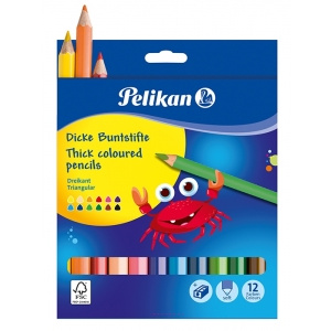 Pelikan Creioane colorate Jumbo 12 culori + ascutitoare 700160