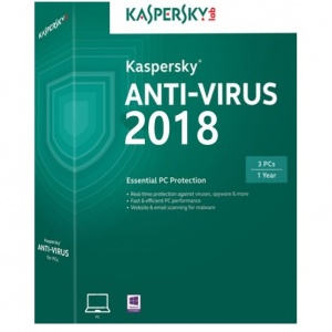 Kaspersky Antivirus 2018, 3 PC, 1 an, Renew, Retail KL1171X5CFR