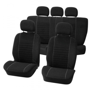 Carpoint Seatcover set 9pcs ‘Velours’ Black/grey 310504