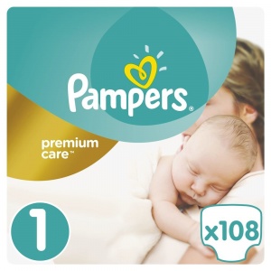 Pampers Premium Care New Baby nr.1, 2-5 kg, 108 bucati