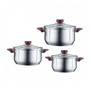 Peterhof SET CRATITE INOX CU CAPAC 6P (2.5/3.4/4.5L) PH-15817