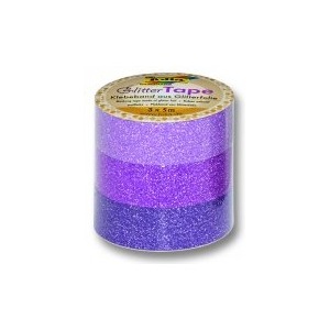 Folia Set 3 role banda adeziva glitter Roz