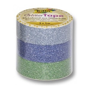 Folia Set 3 role banda adeziva glitter Verde