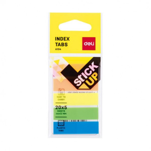 Deli Index adeziv plastic 12 x 44 mm 5 culori 20 file