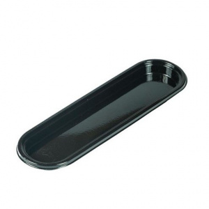 Silikomart Baza Plastic Prezentare Monoportii, Model Alungit / Ecler Negru, 14 x 3.2 cm, Set 100 Buc 52.235.20.0002