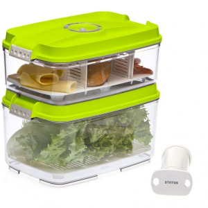 Status Set de caserole vacuum dreptunghiulare Bigger 2 (Verde)