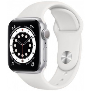 Apple Watch Series 6 40mm GPS Silver Aluminum Case with White Sport Band