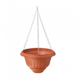 Gadget Ghiveci pentru flori, caramiziu, Strend Pro Roma 15, lant pentru agatat, diametru 15 cm 255259