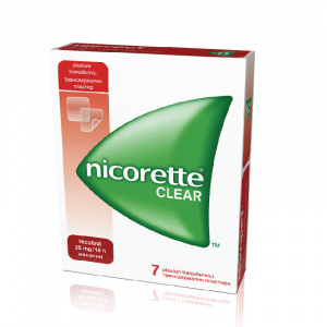 Johnson&Johnson Nicorette Clear 25mg, 7 plasturi