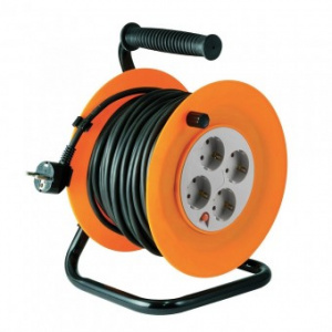 Home Tambur cablu, talpa metalica HJR 4-40, 4 prize cu împământare, 40 m, 3x1 mmp, IP20