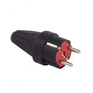 Horoz Stecher cauciucat Schuko, 16A, max.250V, negru 300.000.804
