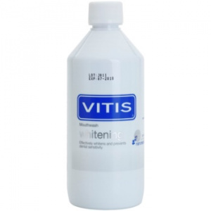 Vitis Whitening apa de gura pentru albire pentru dinti sensibili aroma Mint 500 ml