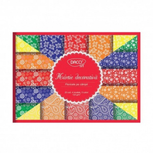 Daco Hartie decorativa A4, 20 coli, ,,floricele