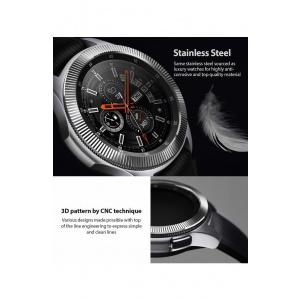 Ringke Rama ornamentala otel inoxidabil Galaxy Watch 46mm / Galaxy Gear S3 Argintiu