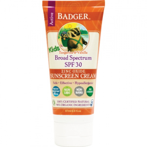 Badger Crema protectie solara spf 30, cu mandarine si vanilie, pt. copii, 87 ml